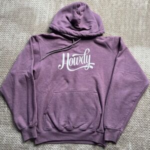 Woman's Howdy Sweatshirt Hoodie Size Small Western Theme Cowgirl Purple
